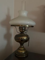Antique Brass Electrified Oil Lamp
