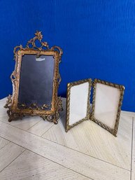 Two Vintage Metal Frames 6 X 9 Approx And A Double 4 X 6