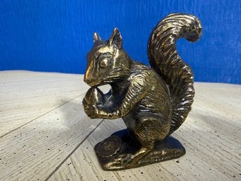 Brass Squirrel Figurine About 3'