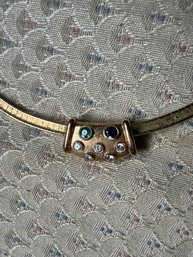 Gold Choker Necklace With 7 Stones