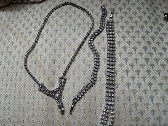 Brilliance By Edwards Crystal 3 Piece Set, Drop Necklace And Two Tennis Bracelets