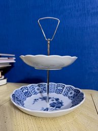 Asian Motif Cookie Duplex Porcelain Serving Piece