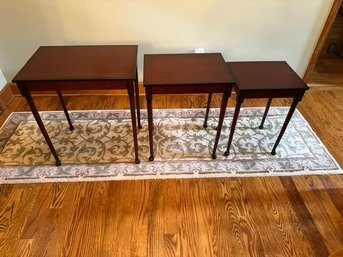 Set Of Three Nesting Tables Mahogany