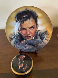 FRANK SINATRA, MY WAY PLATE AND OL BLUE EYES COVERED PORCELAIN BOX
