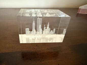 Etched Glass World Trade Center  Approx 4'
