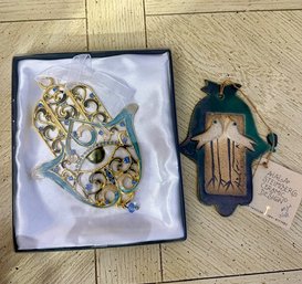 Hamsa's NIB 4-6' Ceramic And Brass