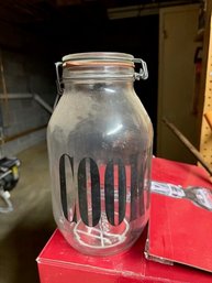 Large 3 Liter Glass Cookie Jar 1970's