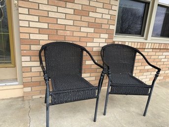 Pair Of Woven Outdoor Chairs Patio Furniture