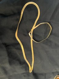 Sterling 925 Necklace And Bracelet Flat Snake Chain