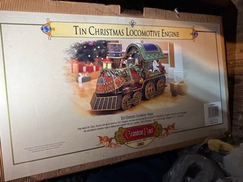 Tin Christmas Locomotive Engine By Grandeur Noel