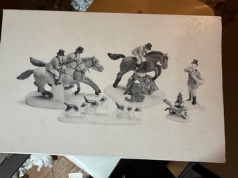 Heritage Village Collection Tallyho Set Of 5 Hand Painted Porcelain Figurines