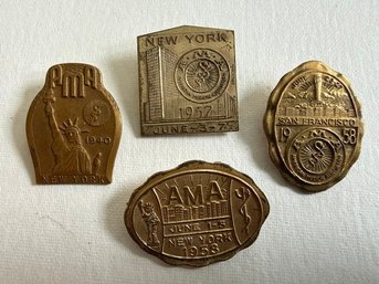 A Group Of Four AMA Pins, San Francisco, NYC, 1949-1958
