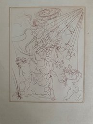 'autumn' By Salvatore Dali Etching, Signed In Plate 1970