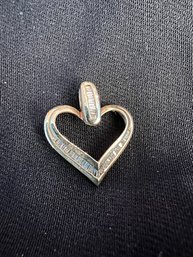 Sterling Silver 925 Heart Pendant With Cz