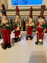 Group Of 4 Rein Standing Santas Approx 10' Tall