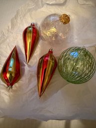 Group Of Hand Blown And Vintage Christmas Ornaments