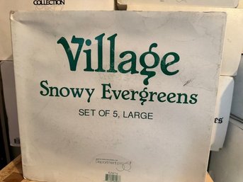 Snowy Evergreens Set Of 5 Large