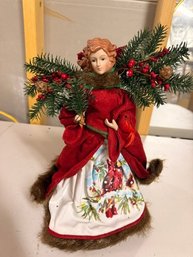 Red Caped Standing Angel Approx 12' Tall