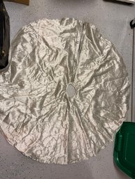 Larger Silver Embroidered Tree Skirt