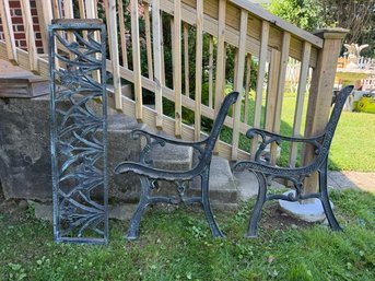 Wrought Iron Bench Floral Back No Seat Found (yet)