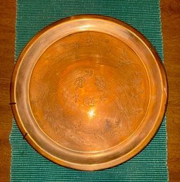 Princess House Etched Copper Round Tray Approx 12'