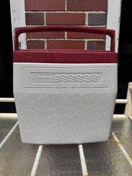 Vintage Red And White Coleman Cooler