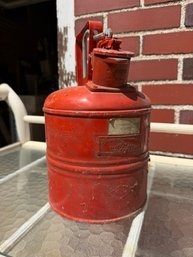 Vintage Underwriters Red Metal Safety Justrite Can