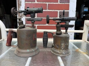 Antique Otto Bernz Brass/bronze Blow Torches Early 1900's