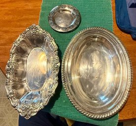 Three Serving Pieces Silver Plate ~ One St Regis By Wallace