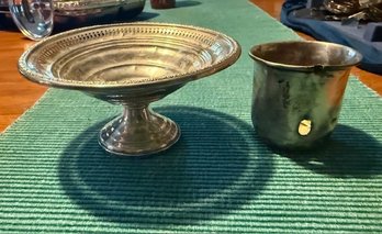 Scrap Sterling Silver, Dish And Cup 148 Grams