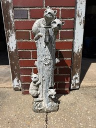 Outdoor Fountain Raccoon Statue
