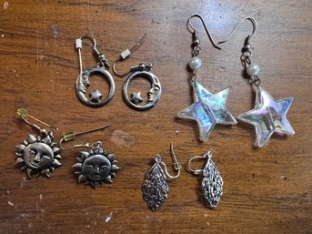 Celestial Earrings Sun, Moon And The Stars!