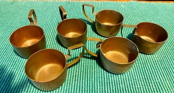 Set Of 6 Jos Heinrichs Pure Copper Demi Tass Cups Approx 2 1/2 By 3 1/4