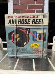 Air Hose Reel New In Box 3/8' X 25 Feet Retractable  Hose NIB