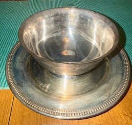 SILVER PLATE DOUBLE BOWL