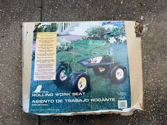 Industrial Rolling Work Seat  With Built In Tray NIB