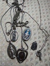 Collection Of Religious Necklaces And Charms ~ Some Sterling