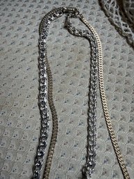 Two Silver Tone Necklaces, 18-20'