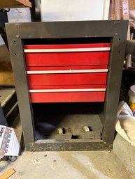 Late 1970's Craftsman Combo Rolling Three Drawer Tool Cabinet