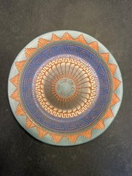 Southwest Native American Pottery Signed Plate SZ Nelly