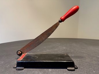 Vintage Chandler Trimmer Paper/photo Guillotine All Steel Red Handled