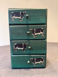 Mini Hand Painted Cows  Drawers Great For Jewelry, Accessories, Etc