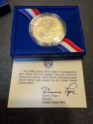 US Liberty Coin 1986 Uncirculated Ellis Island Silver Coin Philadelphia Mint