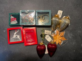 Christmas Ornaments, Gorham, Lenox And Glass NIB With Tags
