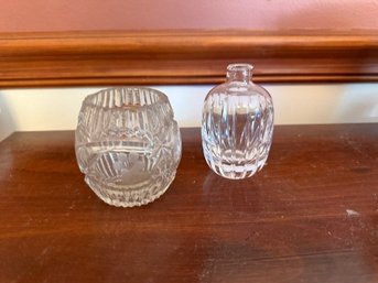 Pair Of Mini Crystal Bud Vases Approx 3 -4' Tall
