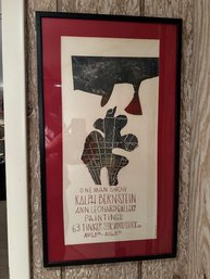 Ralph Bernstein Signed Poster Ann Leonard Gallery Woodstock, NY  Mid Century Poster