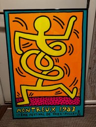 Keith Haring Montreux Jazz Poster 1983 Framed Excellent Condition Bright Rich Colors
