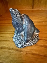 Hand Carved Seals Mom And Pup, From Canada A Wolf Original