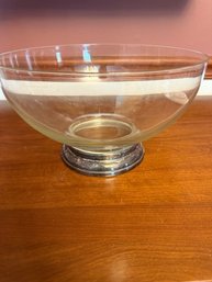 Round Glass Truffle Bowl With Silver Base