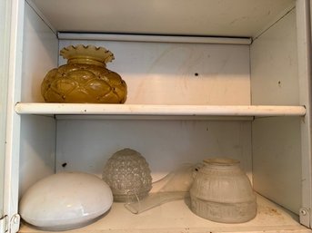 Group Of Various Glass Lamp Shades